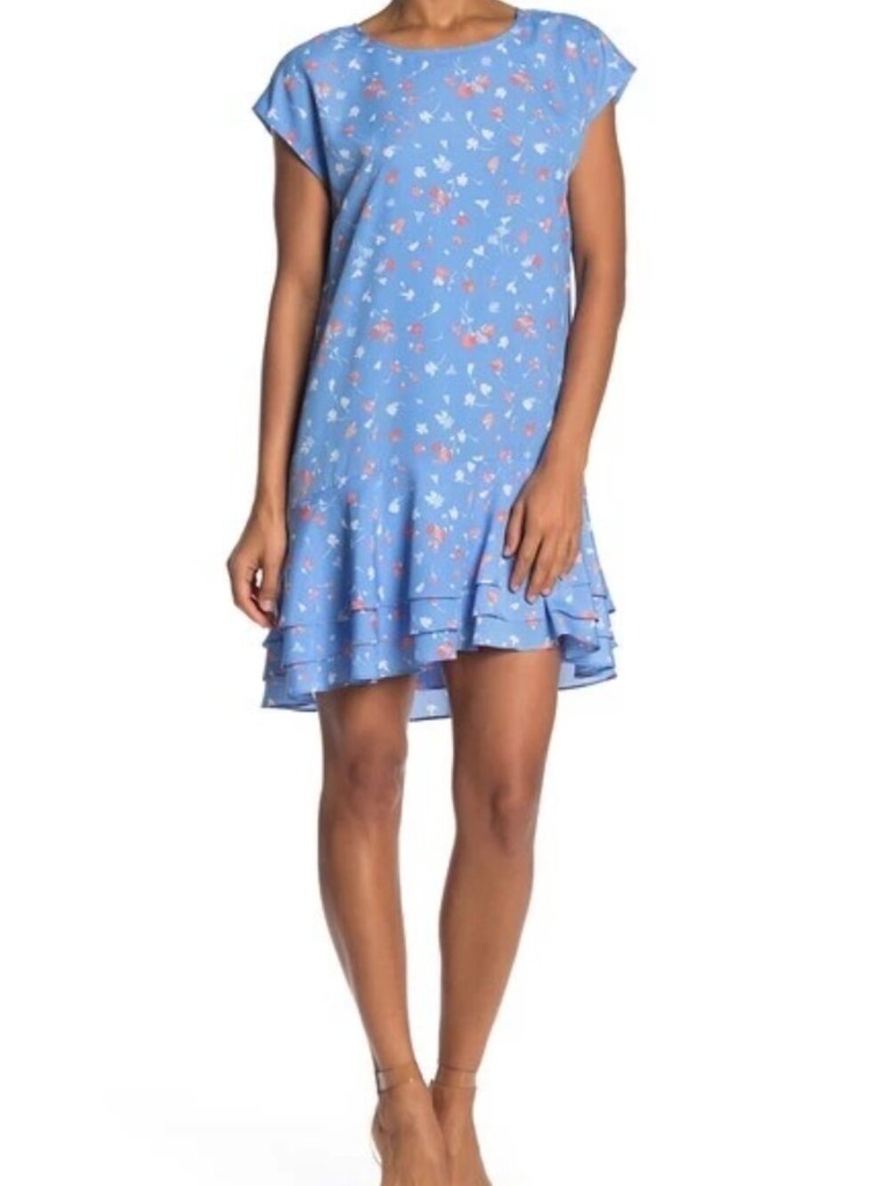 Joie Floral Ruffle Hem Dress | Size L | Excellent Condition